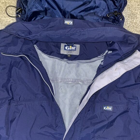 Gill Hooded Blue Lined boating sailboat sailing yacht racing waterproof jacket - Picture 2 of 8